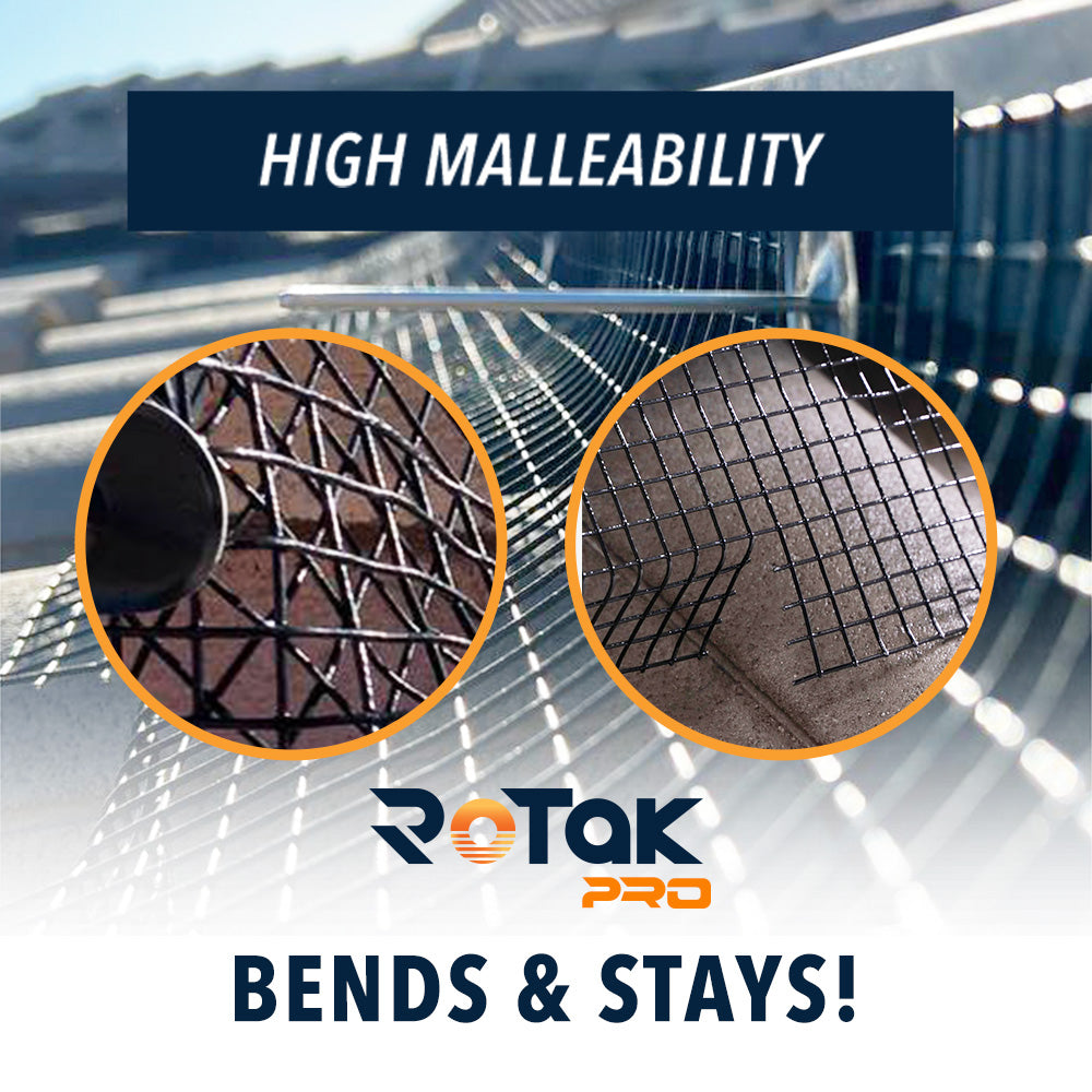 ROTAK Critter Guard PRO | 8in x 100ft Solar Panel Bird Prevention Roll Kit with 100 Fastener Clips | Galvanized Black PVC Coated ½ inch Wire Roll Mesh (8" PRO + 100 Clips)